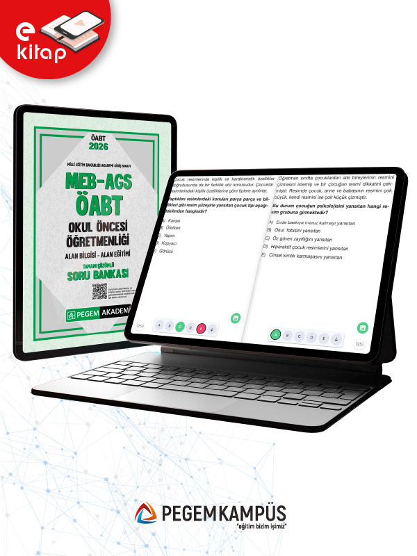 2026 MEB-AGS ÖABT Okul Öncesi Öğretmenliği Alan Bilgisi - Alan Eğitimi Tamamı Çözümlü E-Soru Bankası