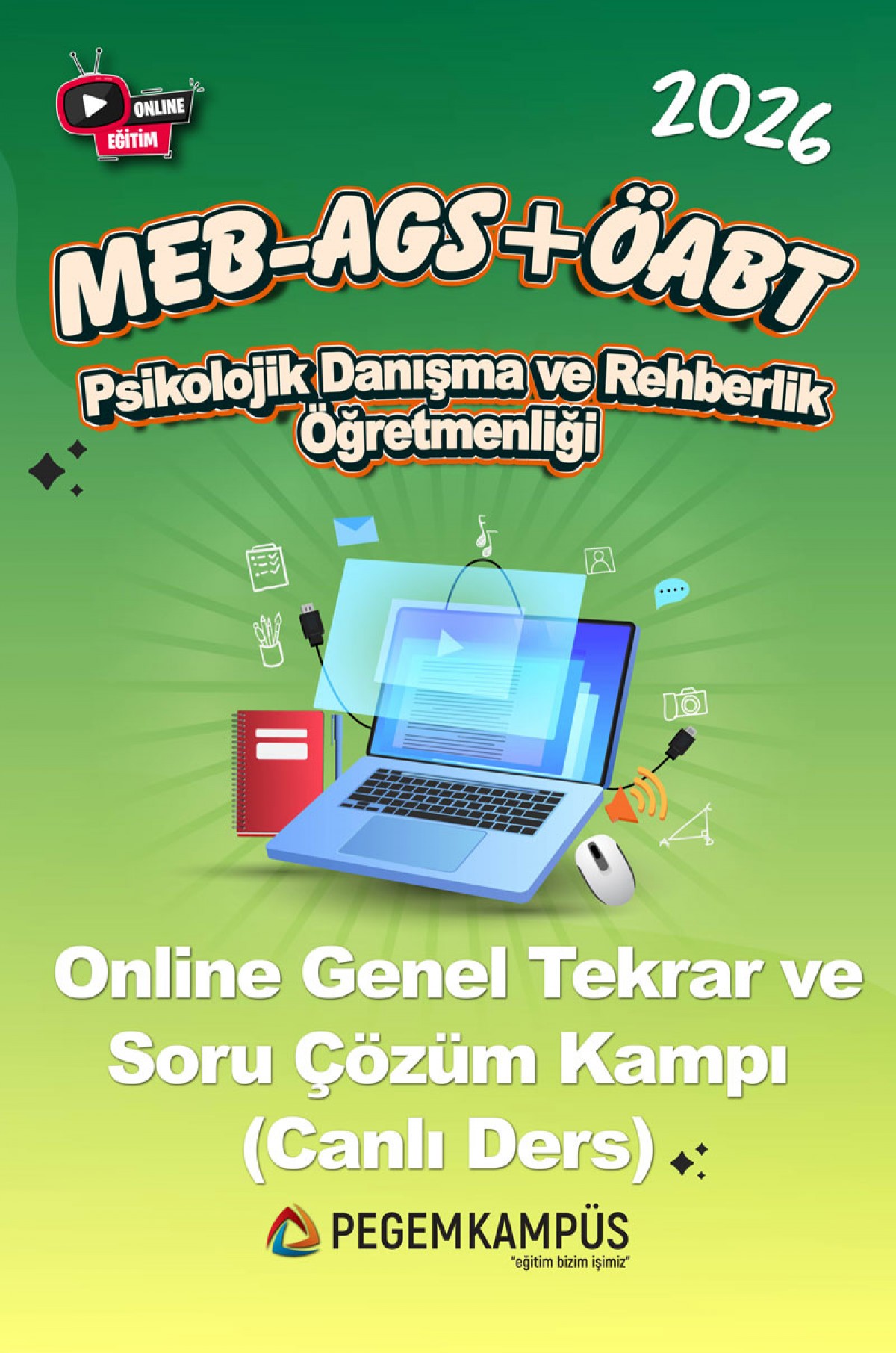 2026 MEB-AGS + ÖABT Psikolojik Danışma ve Rehberlik Öğretmenliği Online Genel Tekrar ve Soru Çözüm Kampı (Canlı Ders) 2026 MEB-AGS + ÖABT Psikolojik Danışma ve Rehberlik Öğretmenliği Online Genel Tekrar ve Soru Çözüm Kampı (Canlı Ders)