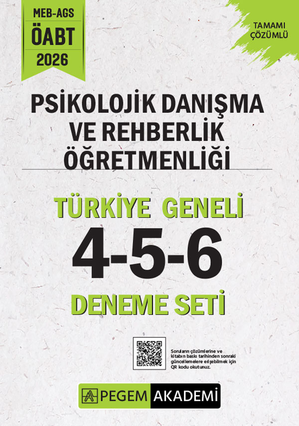 2026 MEB AGS ÖABT Psikolojik Danışma ve Rehberlik Öğretmenliği Tamamı Çözümlü Türkiye Geneli 4-5-6 (3'lü Deneme Seti) 2026 MEB AGS ÖABT Psikolojik Danışma ve Rehberlik Öğretmenliği Tamamı Çözümlü Türkiye Geneli 4-5-6 (3'lü Deneme Seti)