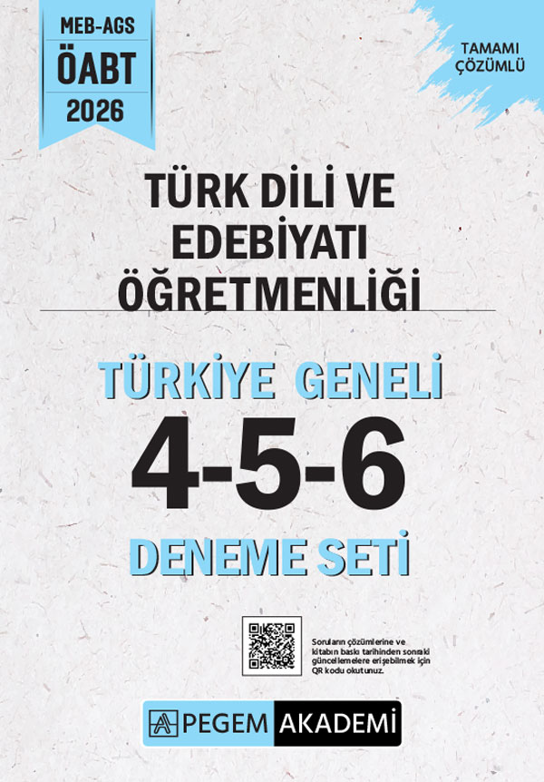 2026 MEB AGS ÖABT Türk Dili ve Edebiyatı Öğretmenliği Tamamı Çözümlü Türkiye Geneli 4-5-6 (3'lü Deneme Seti) 2026 MEB AGS ÖABT Türk Dili ve Edebiyatı Öğretmenliği Tamamı Çözümlü Türkiye Geneli 4-5-6 (3'lü Deneme Seti)