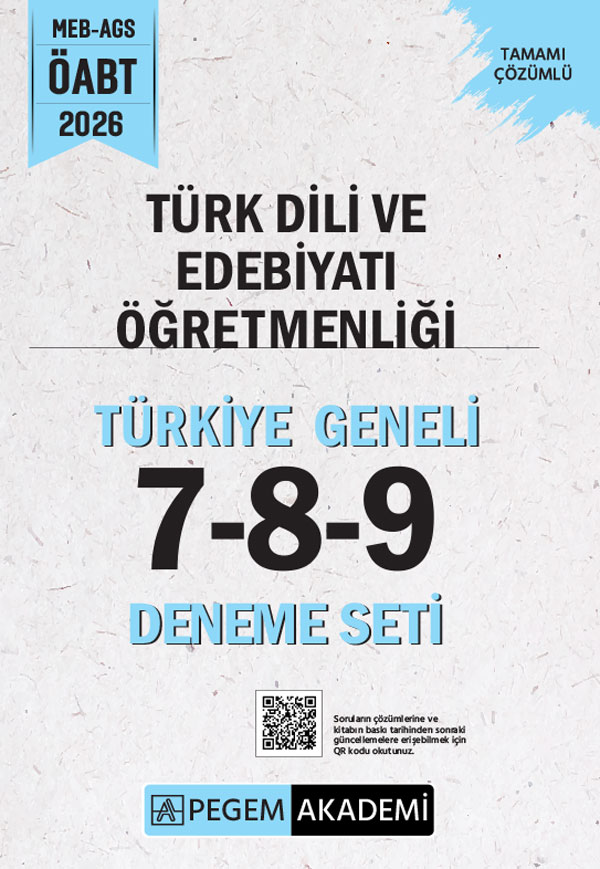 2026 MEB AGS ÖABT Türk Dili ve Edebiyatı Öğretmenliği Tamamı Çözümlü Türkiye Geneli 7-8-9 (3'lü Deneme Seti) 2026 MEB AGS ÖABT Türk Dili ve Edebiyatı Öğretmenliği Tamamı Çözümlü Türkiye Geneli 7-8-9 (3'lü Deneme Seti)
