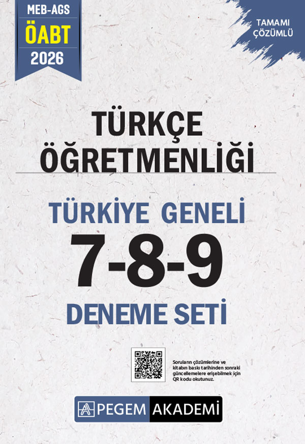 2026 MEB AGS ÖABT Türkçe Öğretmenliği Tamamı Çözümlü Türkiye Geneli 7-8-9 (3'lü Deneme Seti)