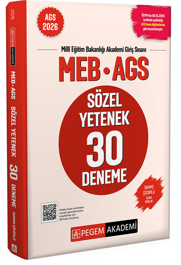 2026 MEB AGS Sözel Yetenek 30 Deneme Tamamı Çözümlü 2026 MEB AGS Sözel Yetenek 30 Deneme Tamamı Çözümlü