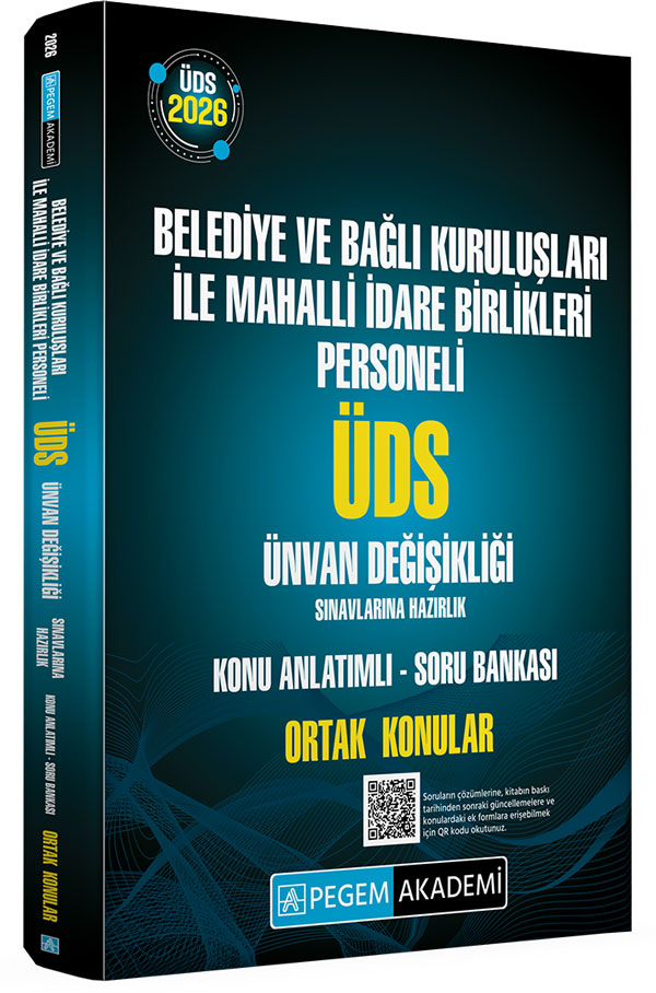 2026 ÜDS Belediye ve Bağlı Kuruluşları İle Mahalli İdare Birlikleri Personeli ÜDS Sınavlarına Hazırlık Konu Anlatımlı Soru Bankası ORTAK KONULAR 2026 ÜDS Belediye ve Bağlı Kuruluşları İle Mahalli İdare Birlikleri Personeli ÜDS Sınavlarına Hazırlık Konu Anlatımlı Soru Bankası ORTAK KONULAR
