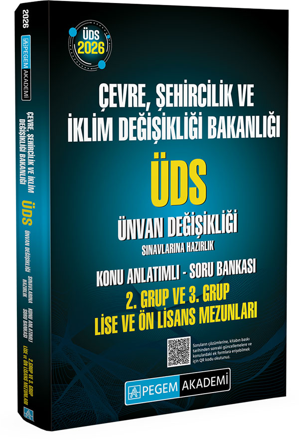 2026 ÜDS Çevre Şehircilik ve İklim Değişikliği Bakanlığı ÜDS Ünvan Değişikliği Sınavlarına Hazırlık Konu Anlatımlı Soru Bankası 2. Grup ve 3. Grup ÖN LİSANS MEZUNLARI 2026 ÜDS Çevre Şehircilik ve İklim Değişikliği Bakanlığı ÜDS Ünvan Değişikliği Sınavlarına Hazırlık Konu Anlatımlı Soru Bankası 2. Grup ve 3. Grup ÖN LİSANS MEZUNLARI