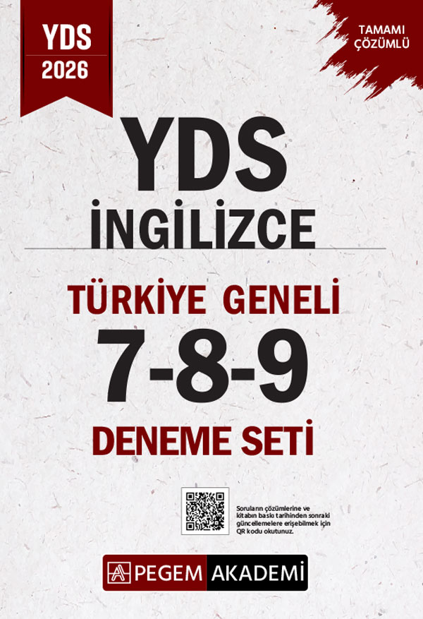 2026 YDS İngilizce Tamamı Çözümlü Türkiye Geneli 7-8-9 (3'lü Deneme Seti) 2026 YDS İngilizce Tamamı Çözümlü Türkiye Geneli 7-8-9 (3'lü Deneme Seti)