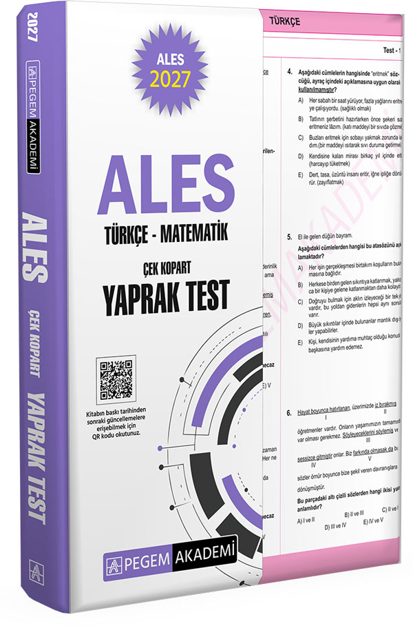 2027 ALES Türkçe-Matematik Çek Kopart Yaprak Test
