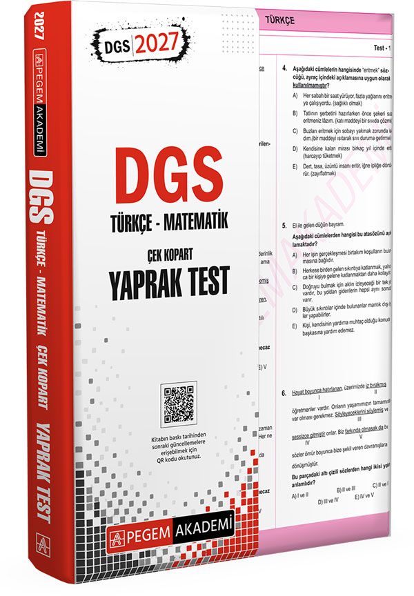 2027 DGS Türkçe-Matematik Çek Kopart Yaprak Test 2027 DGS Türkçe-Matematik Çek Kopart Yaprak Test