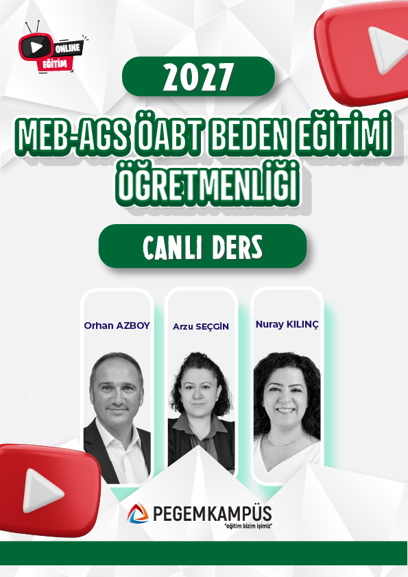 2027 MEB-AGS ÖABT Beden Eğitimi Öğretmenliği Canlı Ders + Ders İzleme Defteri + Soru Bankası