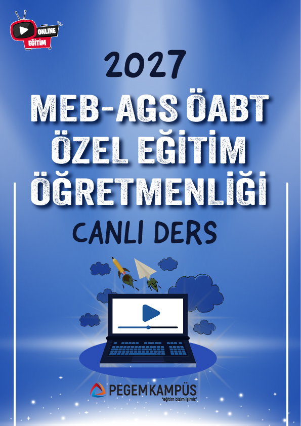 2027 MEB-AGS ÖABT Özel Eğitim Öğretmenliği Canlı Ders + Ders İzleme Defteri + Soru Bankası