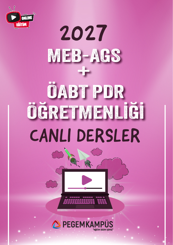 2027 MEB-AGS + ÖABT PDR Öğretmenliği Canlı Dersler + Ders İzleme Defteri + Soru Bankası