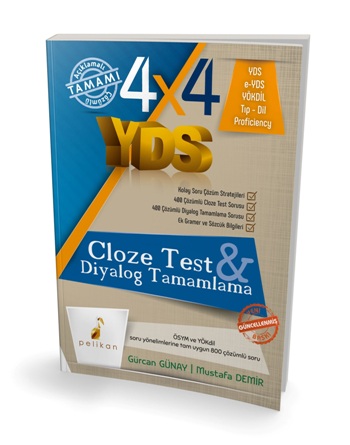 4x4 YDS Seti 3. Kitap Cloze Test, Diyalog Tamamlama Pelikan Yayınları
