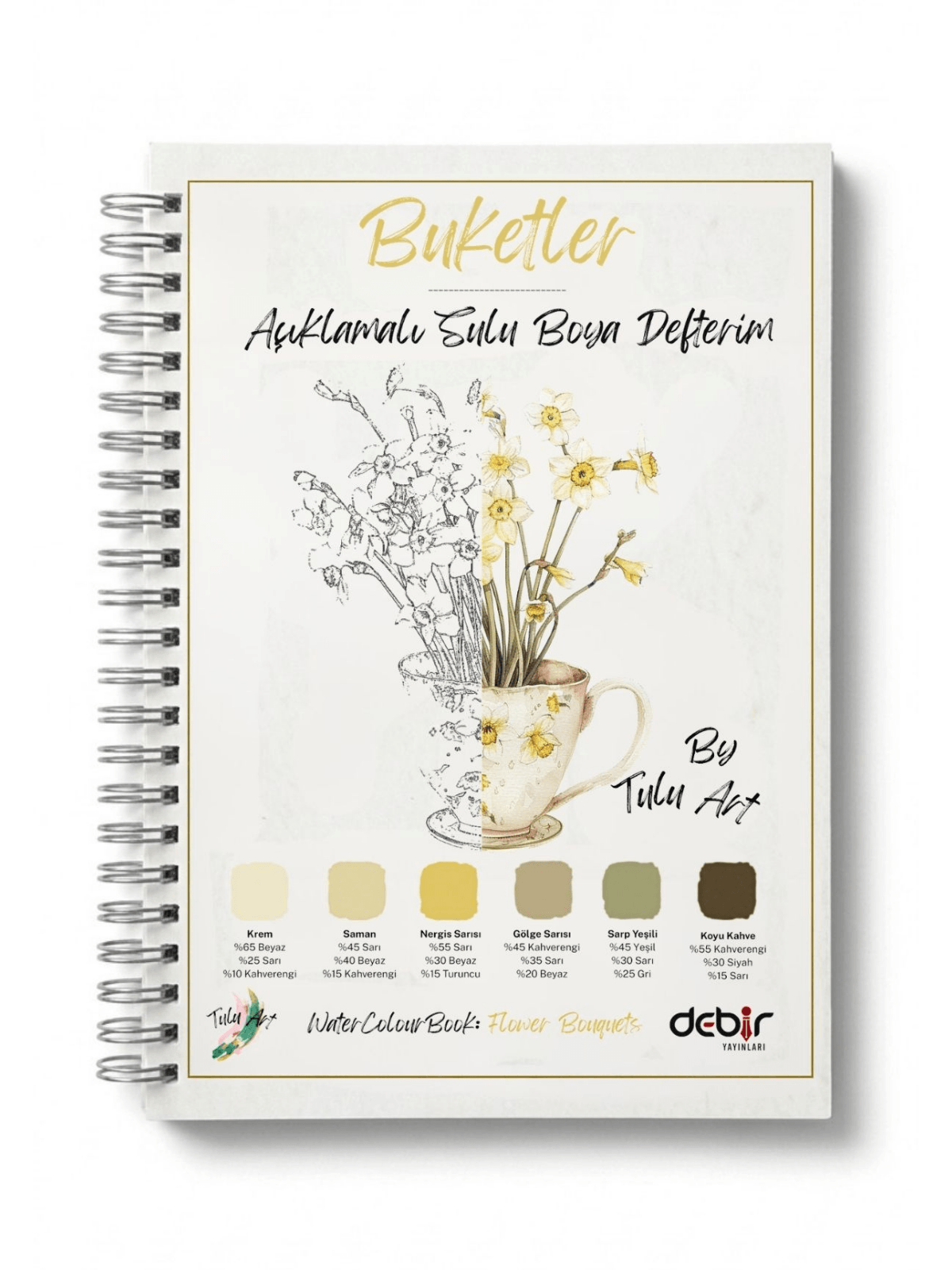 Açıklamalı Sulu Boya Defterim - Buketler Açıklamalı Sulu Boya Defterim - Buketler