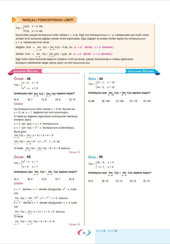 Aktif Öğrenme Yayınları AYT Limit ve Süreklilik Kolay Öğrenme Fasikülü Aktif Öğrenme Yayınları AYT Limit ve Süreklilik Kolay Öğrenme Fasikülü
