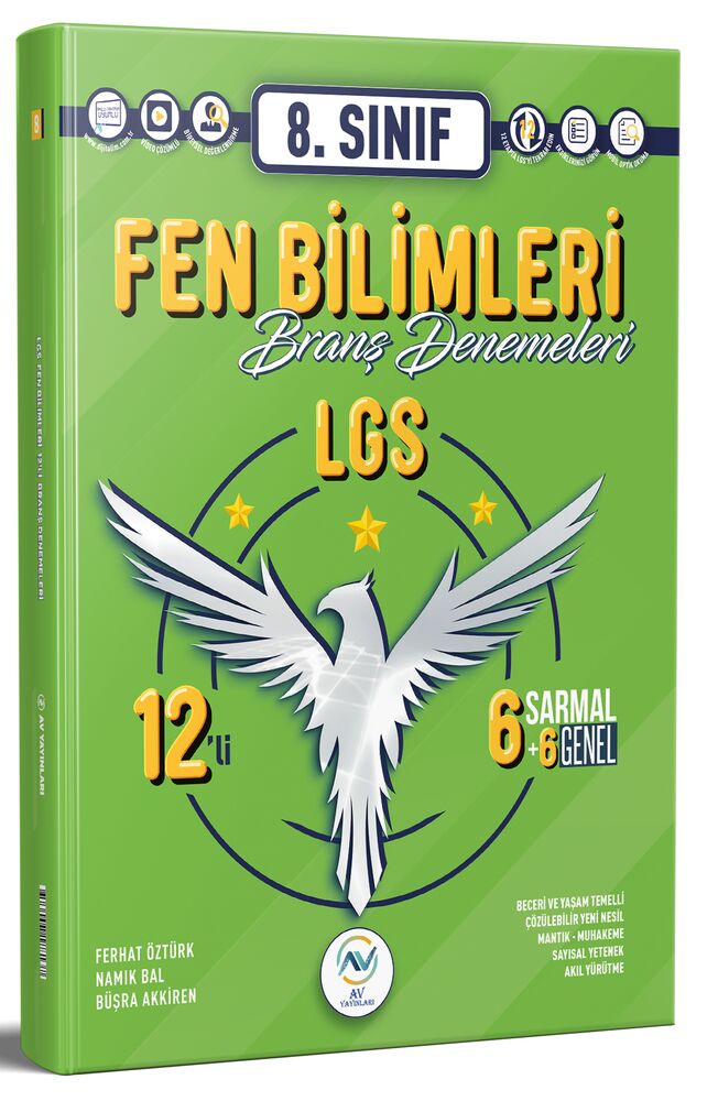 Av Akıllı Versiyon Yayınları 8. Sınıf LGS Fen Bilimleri 12 li