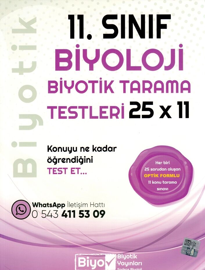 Biyotik Yayınları 11. Sınıf Biyoloji 25 x 11 Biyotik Tarama Testleri Biyotik Yayınları 11. Sınıf Biyoloji 25 x 11 Biyotik Tarama Testleri