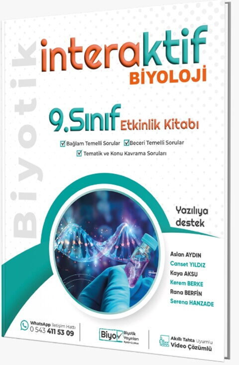Biyotik Yayınları 9. Sınıf Biyoloji İnteraktif Etkinlik Kitabı Biyotik Yayınları 9. Sınıf Biyoloji İnteraktif Etkinlik Kitabı