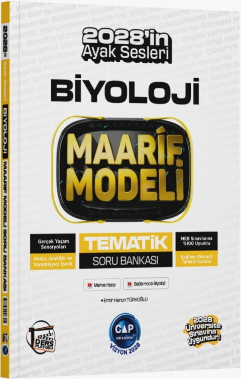 Çap Yayınları Üniversiteye Hazırlık Biyoloji Ders Platosu Maarif Modeli Tematik Soru Bankası
