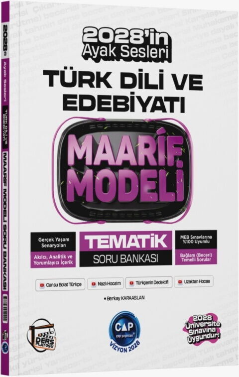 Çap Yayınları Üniversiteye Hazırlık Türk Dili ve Edebiyatı Ders Platosu Maarif Modeli Tematik Soru Bankası