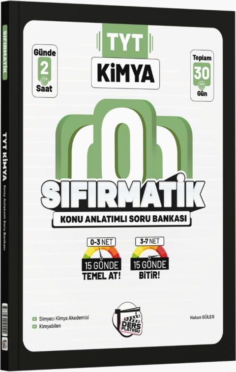 Çap yayınları TYT Kimya Sıfırmatik Konu Anlatımlı Soru Bankası