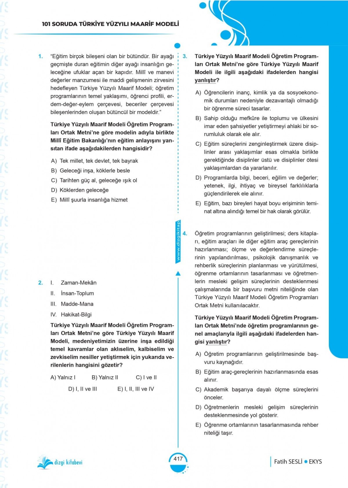 Dizgi Kitap 2026 MEB EKYS Müdür ve Müdür Yardımcılığı Soru Bankası Fatih Sesli Genişletilmiş 5. Baskı