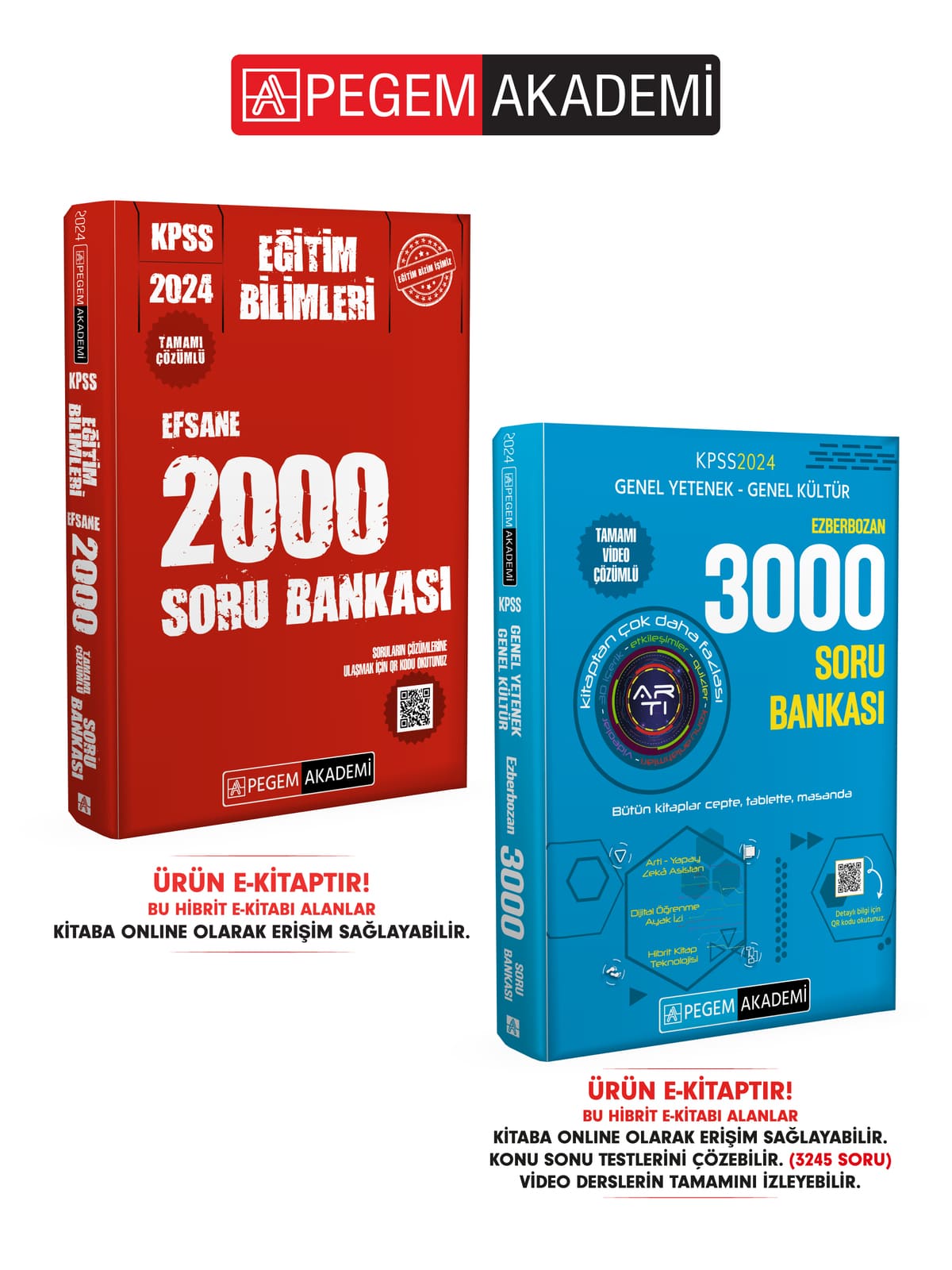 E-KİTAP 2024 KPSS GYGK 3000  Eğitim Bilimleri 2000 Soru Bankası