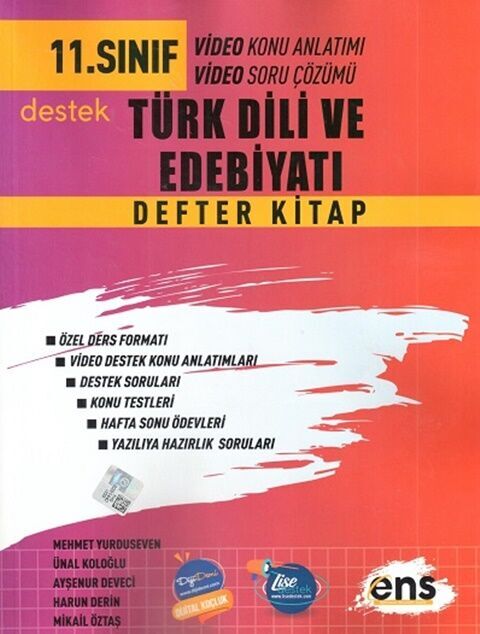 ENS Yayıncılık 11. Sınıf Türk Dili ve Edebiyatı Defter Kitap