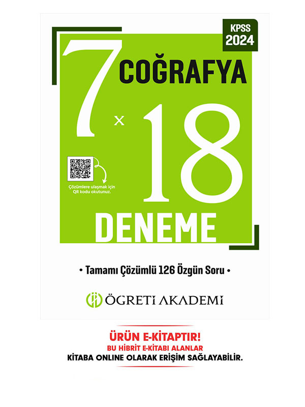 KPSS Genel Yetenek Genel Kültür 7x18 Coğrafya Deneme E-Kitap