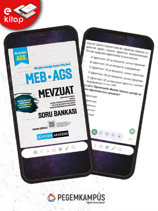 MEB-AGS Kim Korkar Mevzuat Anayasa-222 Sayılı İlköğretim ve Eğitim Kanunu-1739 Sayılı Millî Eğitim Temel Kanunu-7528 Sayılı Öğretmenlik Mesleği Kanunu Tamamı Çözümlü E-Soru Bankası