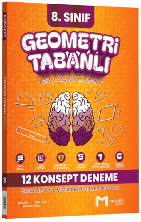 Mozaik Yayınları 8. Sınıf LGS Geometri Tabanlı 12 Konsept Deneme