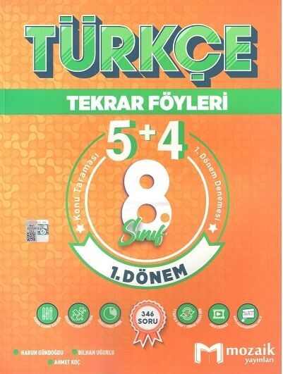 Mozaik Yayınları 8. Sınıf Türkçe 5 + 4 Tekrar Föyü Özel Baskı