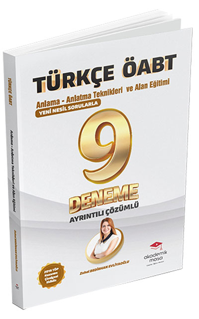 ÖABT Türkçe Anlama Anlatma Teknikleri ve Alan Eğitimi 9 Deneme Ayrıntılı Çözümlü