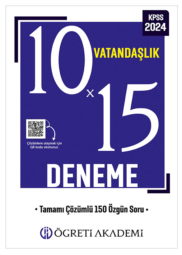 ÖĞRETİ AKADEMİ KPSS Genel Yetenek Genel Kültür 10X15 Vatandaşlık Deneme