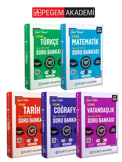 Öğreti Akademi 2025 KPSS Genel Yetenek Genel Kültür Efsane Soru Bankası Seti (5.Kitap)