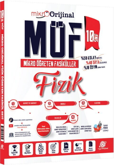 Orijinal Mikro 10. Sınıf Fizik MÖF Mikro Öğreten 4 lü Fasikül Seti Orijinal Mikro 10. Sınıf Fizik MÖF Mikro Öğreten 4 lü Fasikül Seti