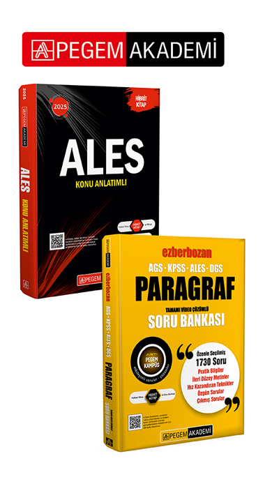 PEGEM AKADEMİ 2025 ALES Konu Anlatımlı + AGS-KPSS-ALES-DGS Ezberbozan Paragraf Tamamı Video Çözümlü Soru Bankası Seti (2.Kitap) PEGEM AKADEMİ 2025 ALES Konu Anlatımlı + AGS-KPSS-ALES-DGS Ezberbozan Paragraf Tamamı Video Çözümlü Soru Bankası Seti (2.Kitap)