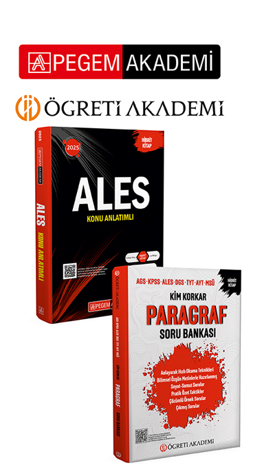 PEGEM AKADEMİ 2025 ALES Konu Anlatımlı + Kim Korkar Paragraf Soru Bankası AGS KPSS ALES DGS TYT AYT MSÜ Seti (2.Kitap) PEGEM AKADEMİ 2025 ALES Konu Anlatımlı + Kim Korkar Paragraf Soru Bankası AGS KPSS ALES DGS TYT AYT MSÜ Seti (2.Kitap)