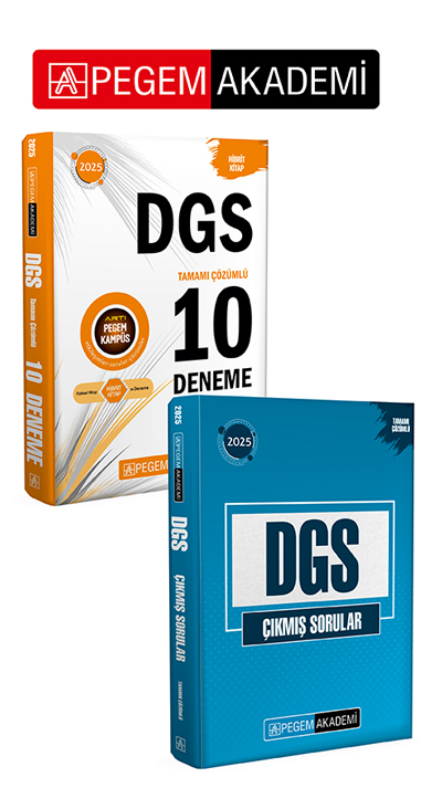 PEGEM AKADEMİ 2025 DGS Tamamı Çözümlü 10 Deneme + 2025 DGS Çıkmış Sorular Tamamı Çözümlü Seti (2.Kitap) PEGEM AKADEMİ 2025 DGS Tamamı Çözümlü 10 Deneme + 2025 DGS Çıkmış Sorular Tamamı Çözümlü Seti (2.Kitap)
