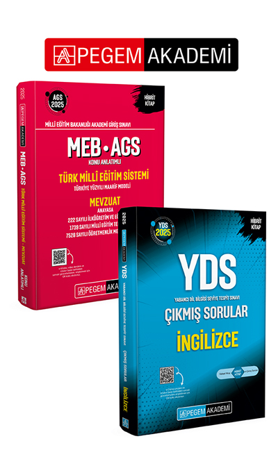 PEGEM AKADEMİ 2025 MEB-AGS Konu Anlatımlı Türk Milli Eğitim Sistemi-Mevzuat + 2025 YDS İngilizce Çıkmış Sorular Seti (2.Kitap) PEGEM AKADEMİ 2025 MEB-AGS Konu Anlatımlı Türk Milli Eğitim Sistemi-Mevzuat + 2025 YDS İngilizce Çıkmış Sorular Seti (2.Kitap)