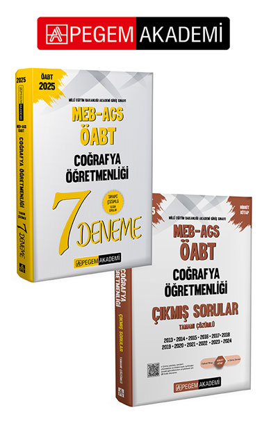 PEGEM AKADEMİ 2025 MEB-AGS-ÖABT Coğrafya Öğretmenliği Çıkmış Sorular + 2025 MEB-AGS-ÖABT Coğrafya Öğretmenliği Tamamı Çözümlü 7 Deneme Seti (2.Kitap) PEGEM AKADEMİ 2025 MEB-AGS-ÖABT Coğrafya Öğretmenliği Çıkmış Sorular + 2025 MEB-AGS-ÖABT Coğrafya Öğretmenliği Tamamı Çözümlü 7 Deneme Seti (2.Kitap)