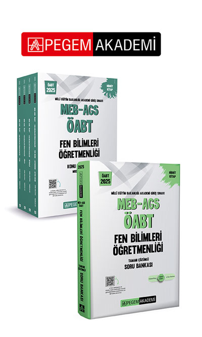 PEGEM AKADEMİ 2025 MEB-AGS-ÖABT Fen ve Teknolojii Öğretmenliği Konu Anlatımlı Modüler Set (4 Kitap) + 2025 MEB-AGS-ÖABT Fen Bilimleri Tamamı Çözümlü Soru Bankası Seti (5.Kitap) PEGEM AKADEMİ 2025 MEB-AGS-ÖABT Fen ve Teknolojii Öğretmenliği Konu Anlatımlı Modüler Set (4 Kitap) + 2025 MEB-AGS-ÖABT Fen Bilimleri Tamamı Çözümlü Soru Bankası Seti (5.Kitap)