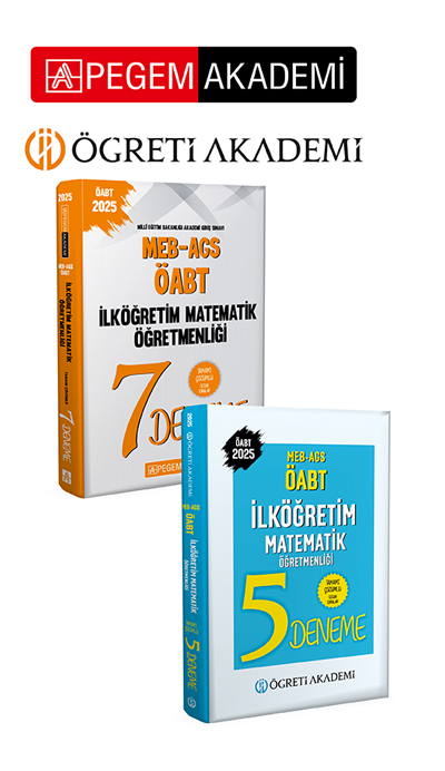 PEGEM AKADEMİ 2025 MEB AGS ÖABT İlköğretim Matematik Öğretmenliği Tamamı Çözümlü 5 Deneme + 2025 MEB-AGS-ÖABT İlköğretim Matematik Öğretmenliği Tamamı Çözümlü 7 Deneme Seti (2.Kitap) PEGEM AKADEMİ 2025 MEB AGS ÖABT İlköğretim Matematik Öğretmenliği Tamamı Çözümlü 5 Deneme + 2025 MEB-AGS-ÖABT İlköğretim Matematik Öğretmenliği Tamamı Çözümlü 7 Deneme Seti (2.Kitap)