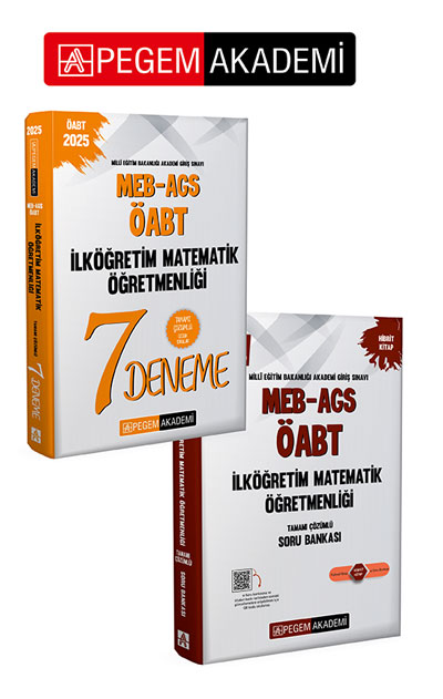 PEGEM AKADEMİ 2025 MEB-AGS-ÖABT İlköğretim Matematik Öğretmenliği Tamamı Çözümlü 7 Deneme + 2025 MEB-AGS-ÖABT İlköğretim Matematik Öğretmenliği Tamamı Çözümlü Soru Bankası Seti (2.Kitap) PEGEM AKADEMİ 2025 MEB-AGS-ÖABT İlköğretim Matematik Öğretmenliği Tamamı Çözümlü 7 Deneme + 2025 MEB-AGS-ÖABT İlköğretim Matematik Öğretmenliği Tamamı Çözümlü Soru Bankası Seti (2.Kitap)