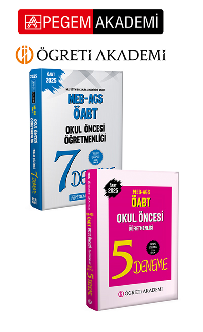 PEGEM AKADEMİ 2025 MEB AGS ÖABT Okul Öncesi Öğretmenliği Tamamı Çözümlü 5 Deneme + 2025 MEB-AGS-ÖABT Okul Öncesi Öğretmenliği Tamamı Çözümlü 7 Deneme Seti (2.Kitap) PEGEM AKADEMİ 2025 MEB AGS ÖABT Okul Öncesi Öğretmenliği Tamamı Çözümlü 5 Deneme + 2025 MEB-AGS-ÖABT Okul Öncesi Öğretmenliği Tamamı Çözümlü 7 Deneme Seti (2.Kitap)