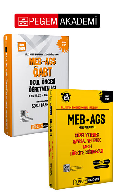 PEGEM AKADEMİ 2025 MEB-AGS-ÖABT Okul Öncesi Öğretmenliği Tamamı Çözümlü Soru Bankası + 2025 MEB - AGS Konu Anlatımlı Sözel Sayısal Yetenek Tarih Türkiye Coğrafyası Seti (2.Kitap) PEGEM AKADEMİ 2025 MEB-AGS-ÖABT Okul Öncesi Öğretmenliği Tamamı Çözümlü Soru Bankası + 2025 MEB - AGS Konu Anlatımlı Sözel Sayısal Yetenek Tarih Türkiye Coğrafyası Seti (2.Kitap)