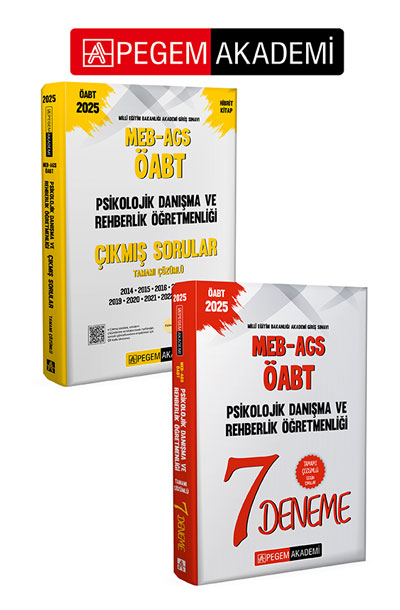 PEGEM AKADEMİ 2025 MEB-AGS-ÖABT Psikolojik Danışma ve Rehberlik Öğretmenliği Çıkmış Sorular + 2025 MEB-AGS-ÖABT Psikolojik Danışma Ve Rehberlik Öğretmenliği Tamamı Çözümlü 7 Deneme Seti (2.Kitap) PEGEM AKADEMİ 2025 MEB-AGS-ÖABT Psikolojik Danışma ve Rehberlik Öğretmenliği Çıkmış Sorular + 2025 MEB-AGS-ÖABT Psikolojik Danışma Ve Rehberlik Öğretmenliği Tamamı Çözümlü 7 Deneme Seti (2.Kitap)