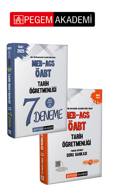 PEGEM AKADEMİ 2025 MEB-AGS-ÖABT Tarih Öğretmenliği Tamamı Çözümlü 7 Deneme + 2025 MEB-AGS-ÖABT Tarih Öğretmenliği Tamamı Çözümlü Soru Bankası Seti (2.Kitap) PEGEM AKADEMİ 2025 MEB-AGS-ÖABT Tarih Öğretmenliği Tamamı Çözümlü 7 Deneme + 2025 MEB-AGS-ÖABT Tarih Öğretmenliği Tamamı Çözümlü Soru Bankası Seti (2.Kitap)