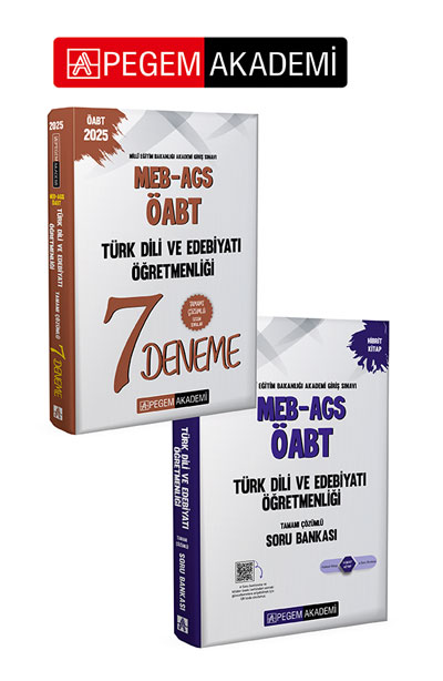 PEGEM AKADEMİ 2025 MEB-AGS-ÖABT Türk Dili Ve Edebiyatı Öğretmenliği Tamamı Çözümlü 7 Deneme + 2025 MEB-AGS-ÖABT Türk Dili ve Edebiyatı Öğretmenliği Tamamı Çözümlü Soru Bankası Seti (2.Kitap) PEGEM AKADEMİ 2025 MEB-AGS-ÖABT Türk Dili Ve Edebiyatı Öğretmenliği Tamamı Çözümlü 7 Deneme + 2025 MEB-AGS-ÖABT Türk Dili ve Edebiyatı Öğretmenliği Tamamı Çözümlü Soru Bankası Seti (2.Kitap)