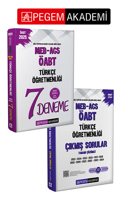 PEGEM AKADEMİ 2025 MEB-AGS-ÖABT Türkçe Öğretmenliği Çıkmış Sorular + 2025 MEB-AGS-ÖABT Türkçe Öğretmenliği Tamamı Çözümlü 7 Deneme Seti (2.Kitap) PEGEM AKADEMİ 2025 MEB-AGS-ÖABT Türkçe Öğretmenliği Çıkmış Sorular + 2025 MEB-AGS-ÖABT Türkçe Öğretmenliği Tamamı Çözümlü 7 Deneme Seti (2.Kitap)