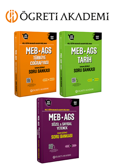 PEGEM AKADEMİ 2025 MEB-AGS Soru Bankası Tamamı Çözümlü Sözel-Sayısal Yetenek + 2025 MEB-AGS Soru Bankası Tamamı Çözümlü Türkiye Coğrafyası + 2025 MEB-AGS Soru Bankası Tamamı Çözümlü Tarih Seti (3.Kitap) PEGEM AKADEMİ 2025 MEB-AGS Soru Bankası Tamamı Çözümlü Sözel-Sayısal Yetenek + 2025 MEB-AGS Soru Bankası Tamamı Çözümlü Türkiye Coğrafyası + 2025 MEB-AGS Soru Bankası Tamamı Çözümlü Tarih Seti (3.Kitap)